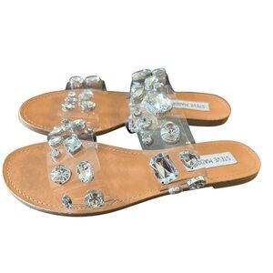 Steve Madden Shani Clear Beaded Sandal 7.5 Worn Only Couple Times